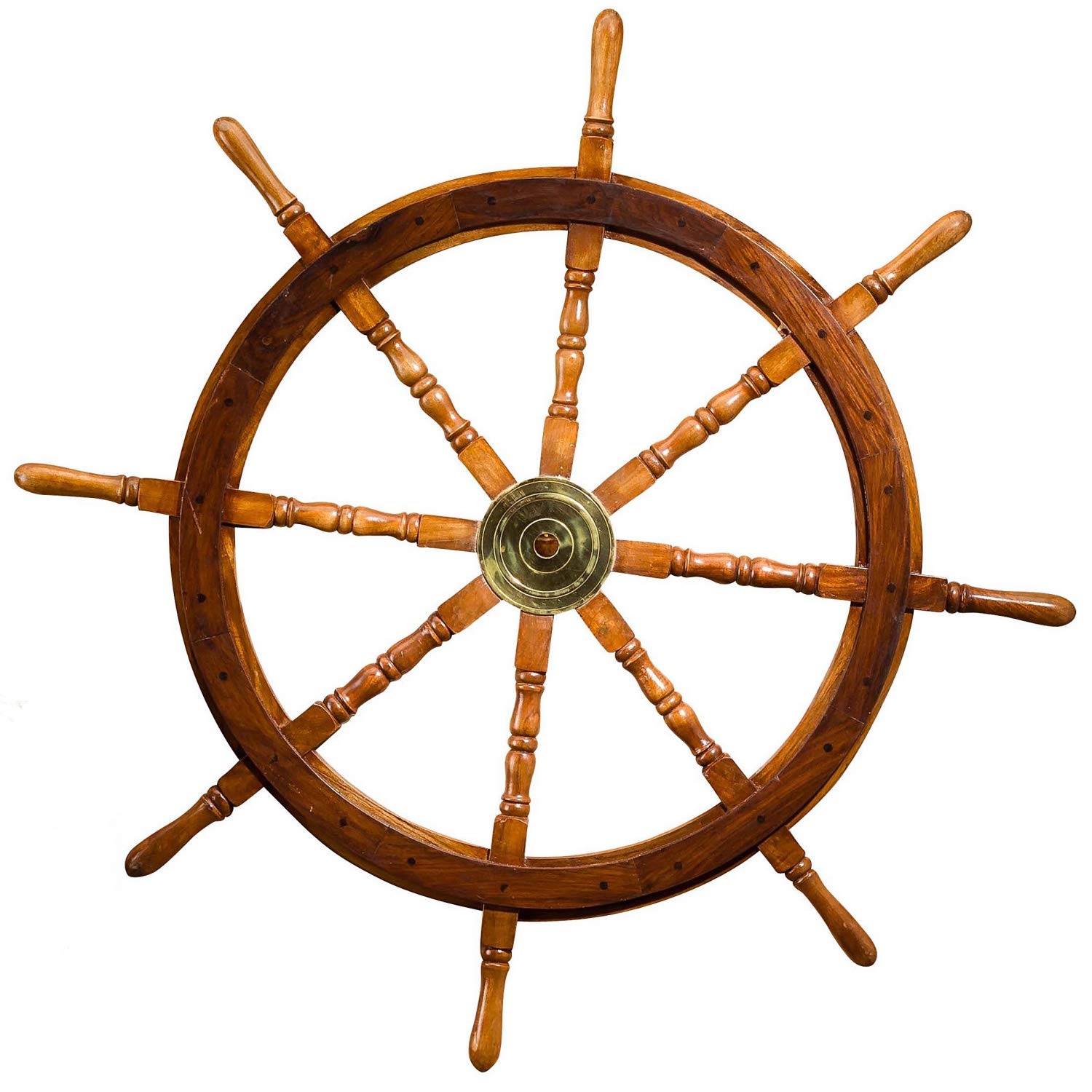 aubaho Steuerrad 105cm Holz Messing Schiff Schiffsrad Schiffssteuerrad Schiffe Boot