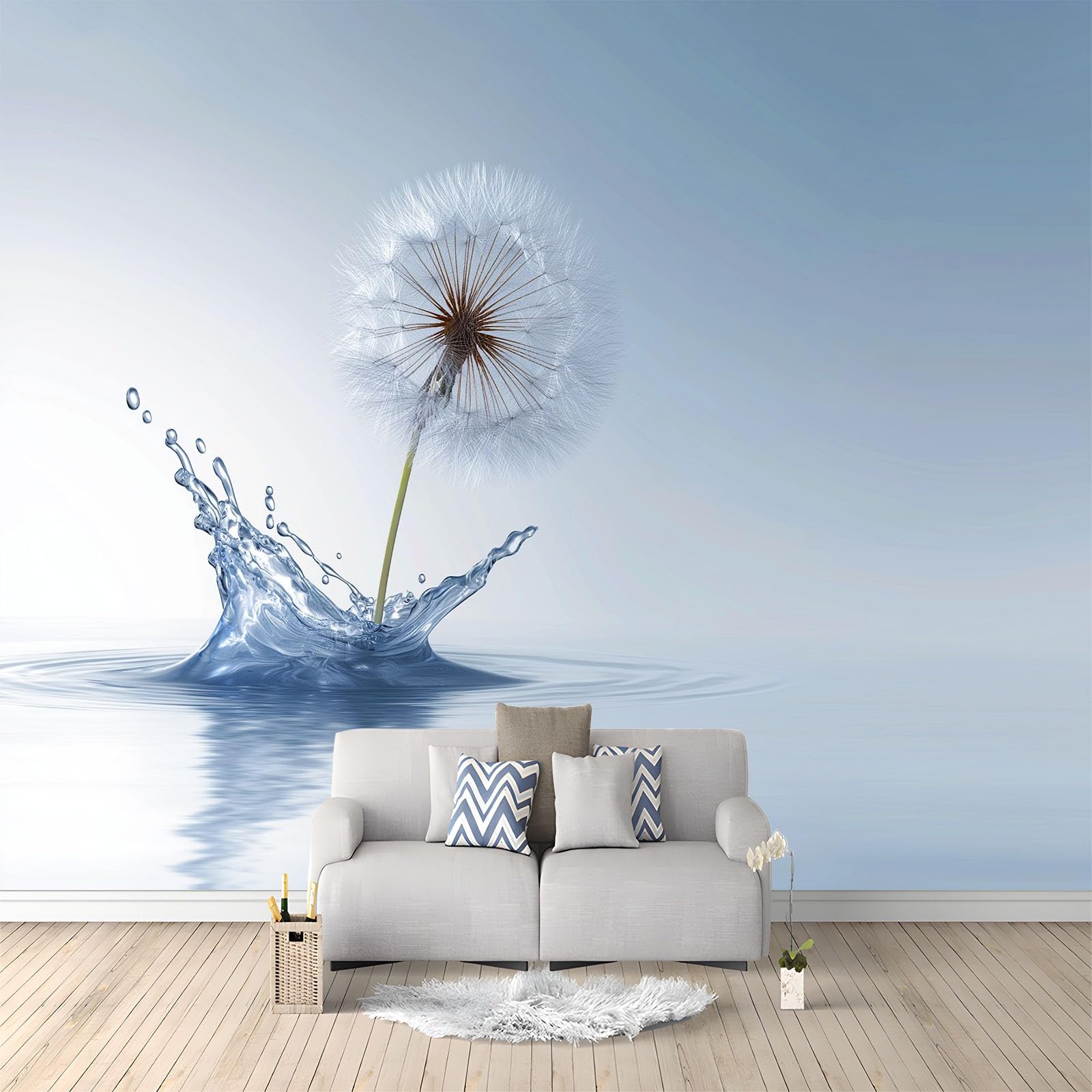 Generisch Tapeta panoramiczna 3D, 3D, minimalizm, srebrno-szara, tapeta z włókniny, tapeta ścienna do biura, korytarza, sypialni, salonu, dekoracja ścienna – 350 x 256 cm (szer. x wys.)