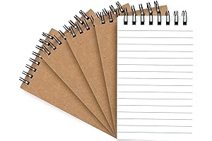 Spiral Memo Pad: Pack of 5 Mini Notebooks 3x5. Compact Notepad for...