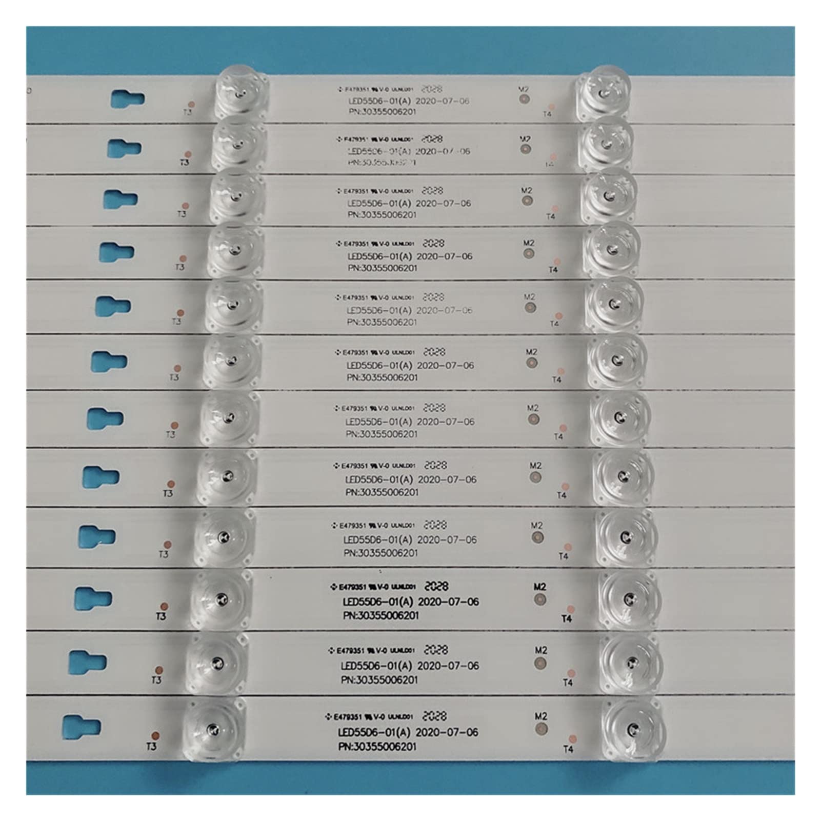 ERAKAFZTTK Kit De Barres LED Rétroéclairage 6LED – Compatible Haier LE55Q6590U, LE55Q6500U, LED55D06B, LED55D06A – Lot De 12 Pièces Pour 1 Téléviseur