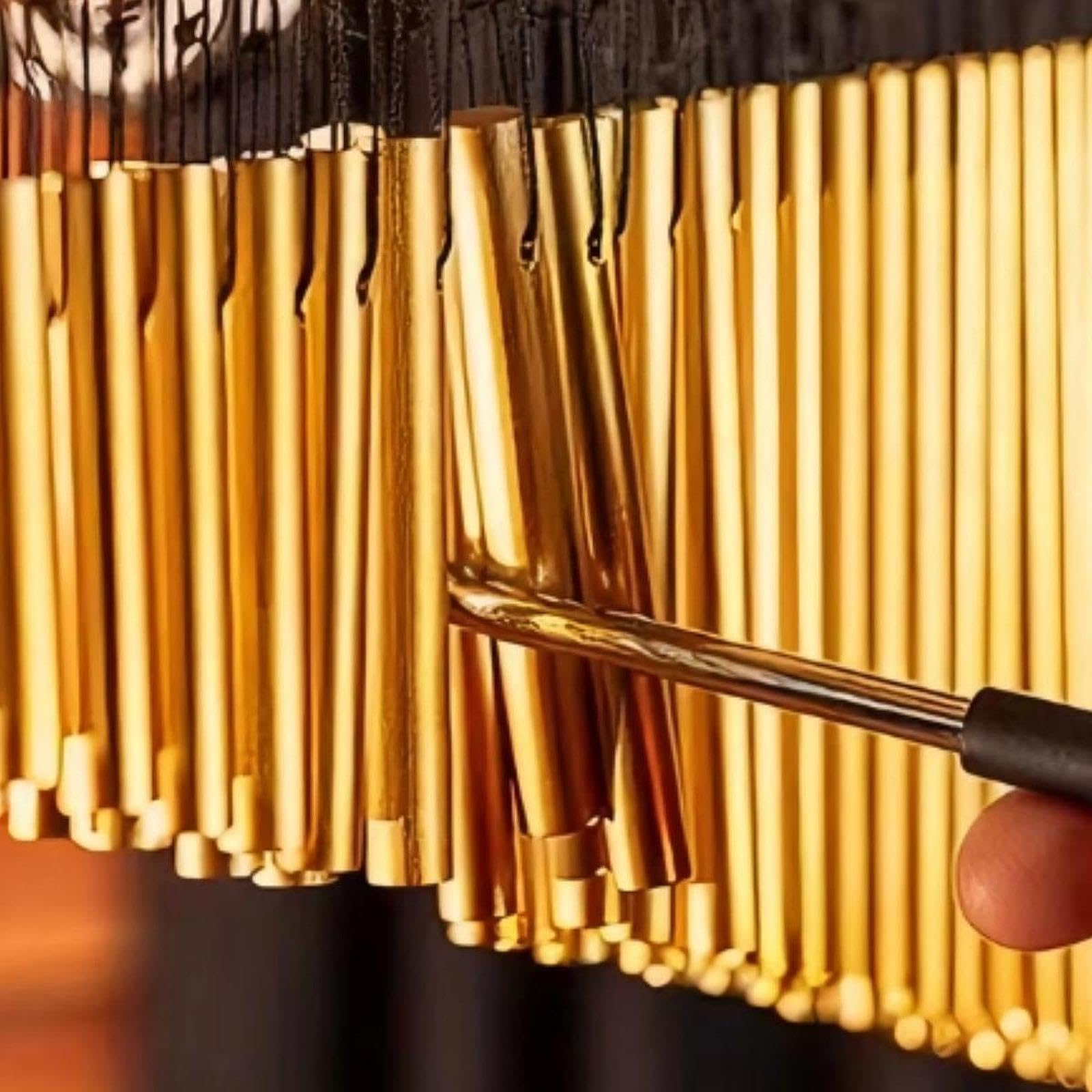 Campana Musical Chimes Percusión Instrumento con Barra Y Soporte Ajustable Material Resistente para Clase Práctica Personal Escenario Especia, Oro, 25 Notas