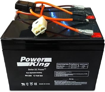 Fully Charged ready to go! Beiter DC Power Compatible with Razor Scooter Battery 12 Volt 9ah High Performance - Set of 2 Includes New Wiring Harness 28% Longer Run Time Than the Original Batteries