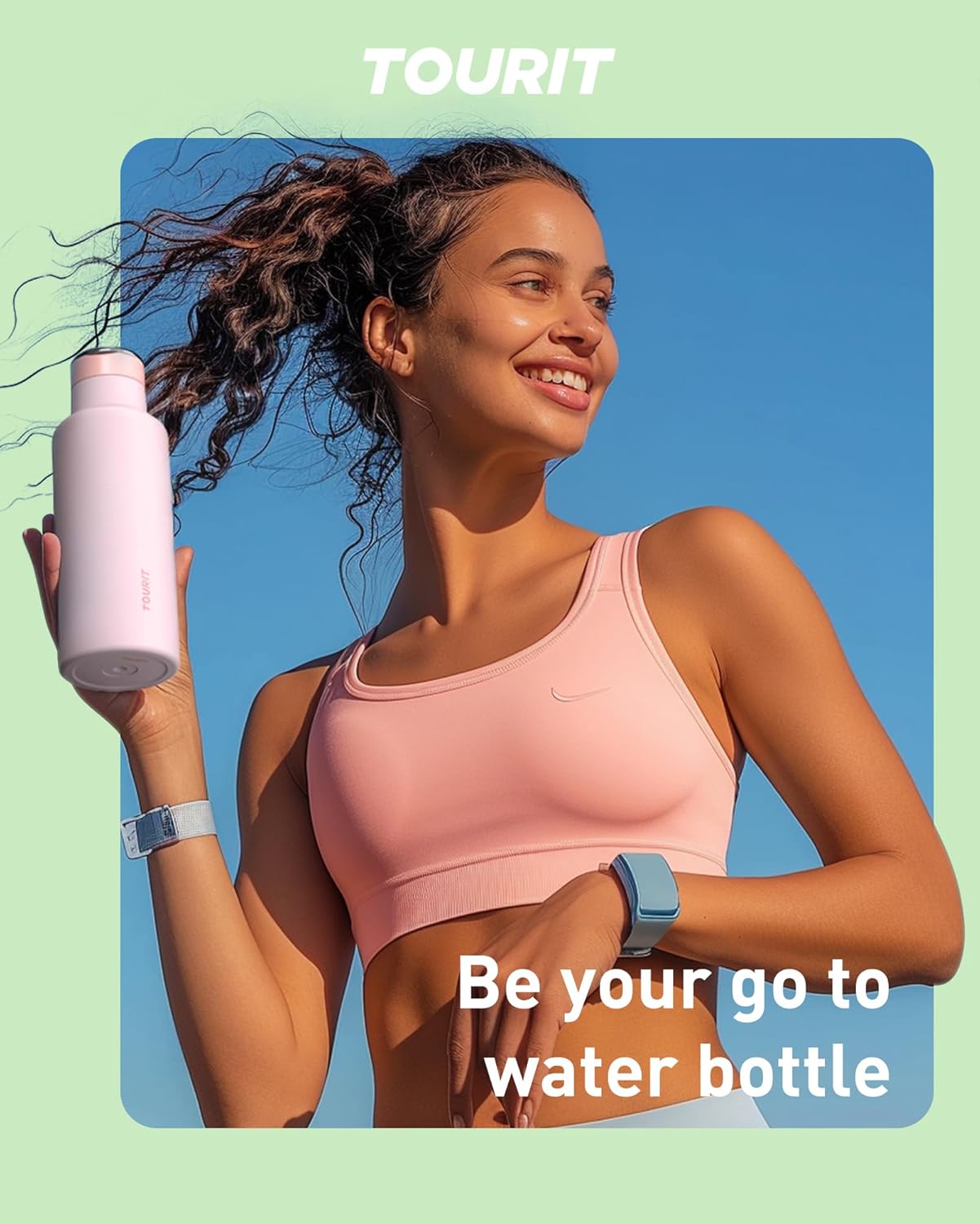 TOURIT 20oz Insulated Stainless Steel Water Bottle with Straw & Handle, Double Wall Vacuum Leakproof BPA-Free Thermos for Sports Travel, Pink - Image 7