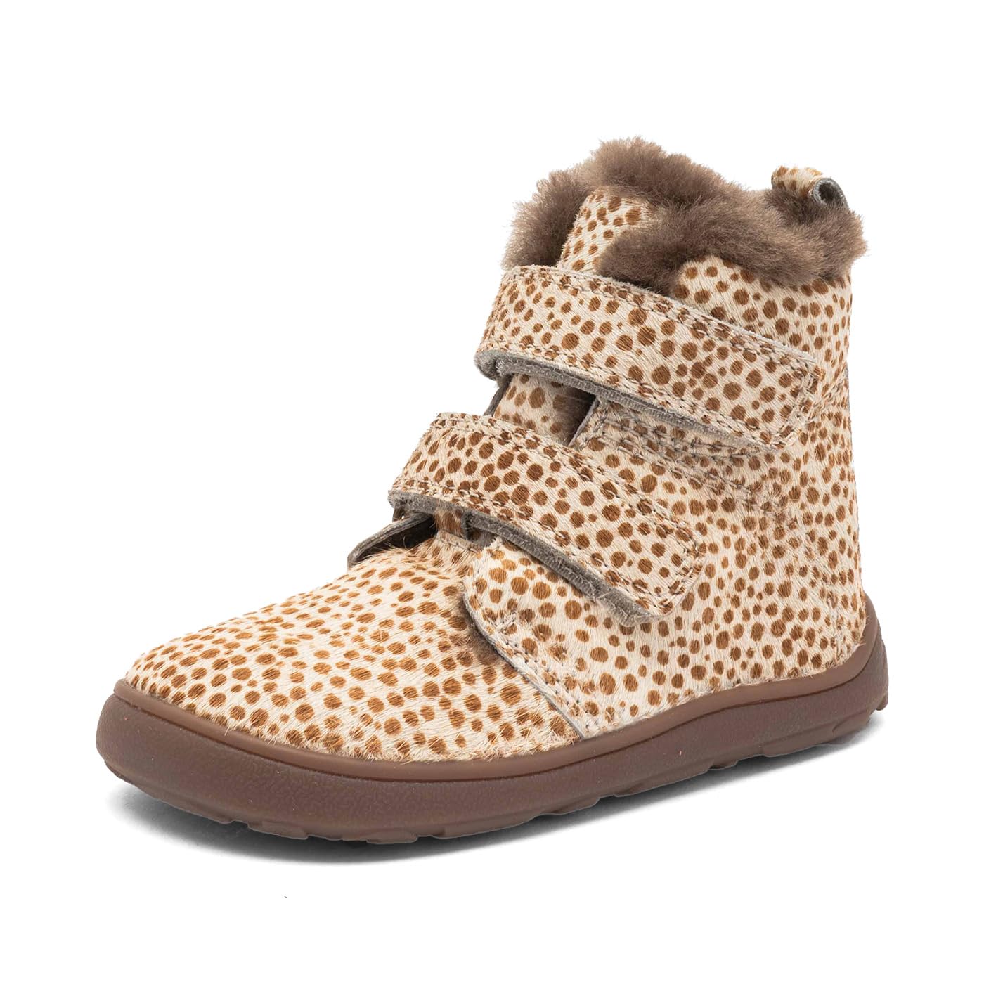 Bisgaard Unisex Kid's Barefoot Emil Lamb Fashion Boot, Brown Dots, 22 EU Weit
