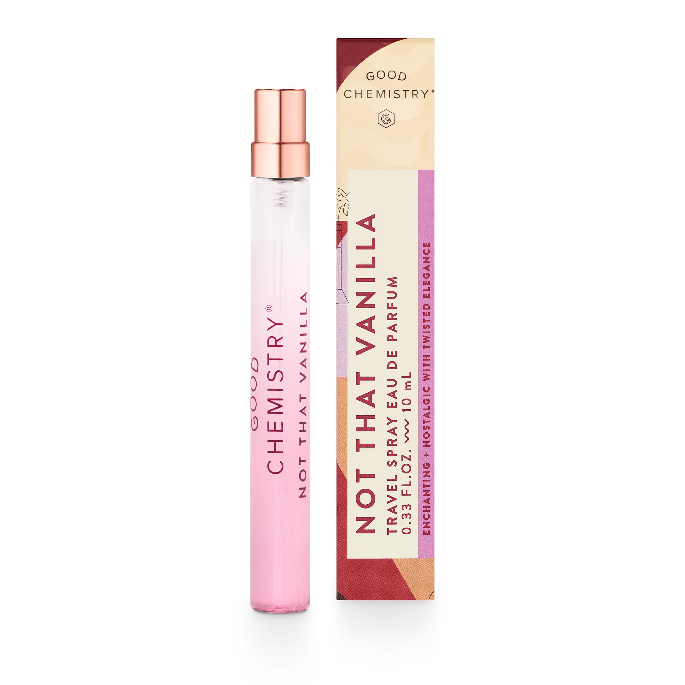 Good Chemistry Not That Vanilla Travel Spray 0.33 fl oz - Long-Lasting On-the-Go Perfume with Bergamot, Cocoa Bean, & Amber - Enchanting, Clean & Vegan