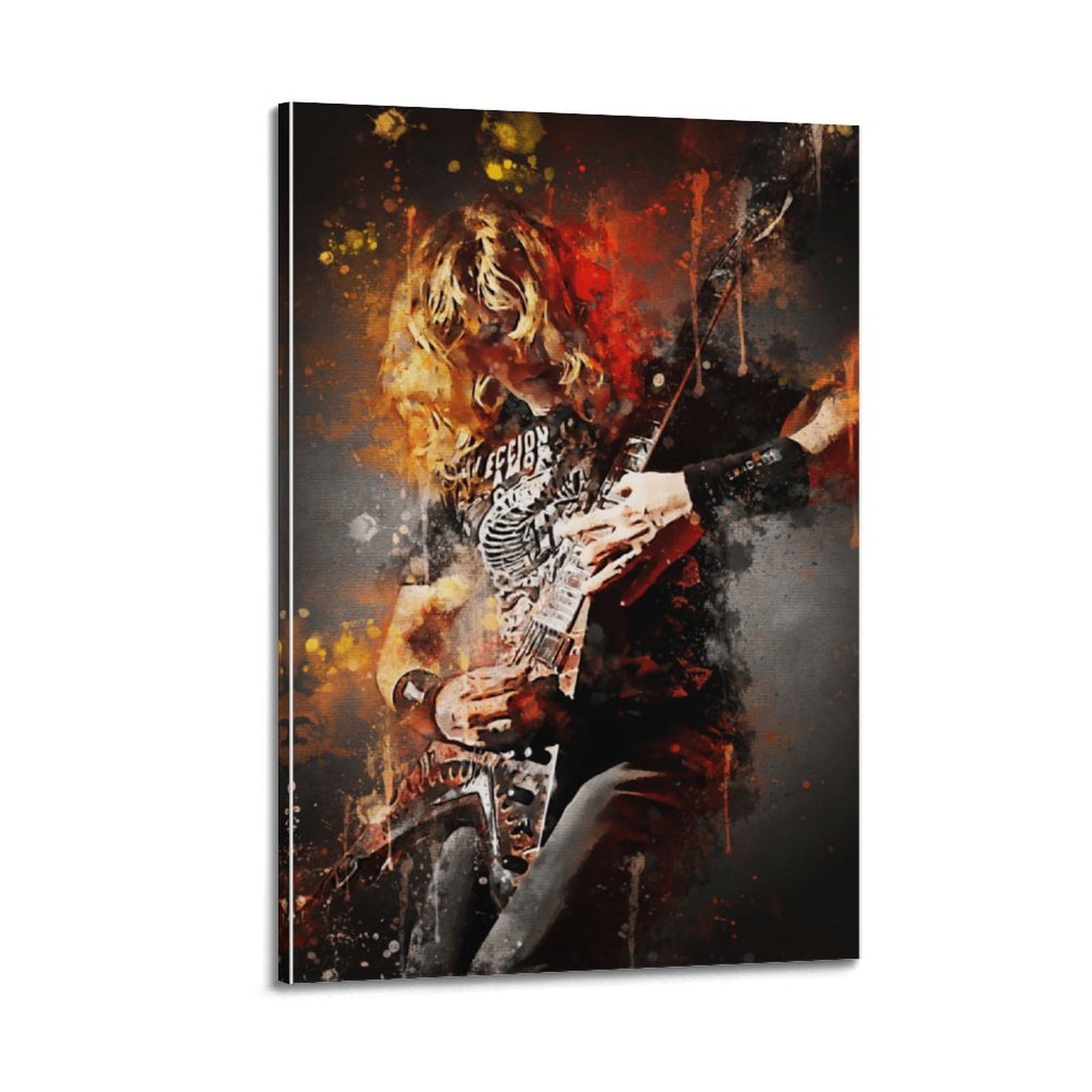Fdrpmhc Frame-Style Dave Mustaine Megadeth-1 Canvas Wall Art Decor Living Room Modern Family Bedroom 12X18inch(30X45cm)