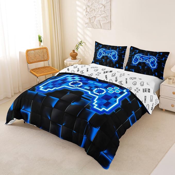 Set de funda nórdica y fundas de almohada Pixel Gamepad miniatura 4