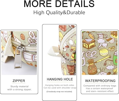 Miniatura 75 de Organizador multifuncional de cartera, bolsa de viaje impermeable con cremallera, estuche de almacenamiento de suministros de diario para cuadernos