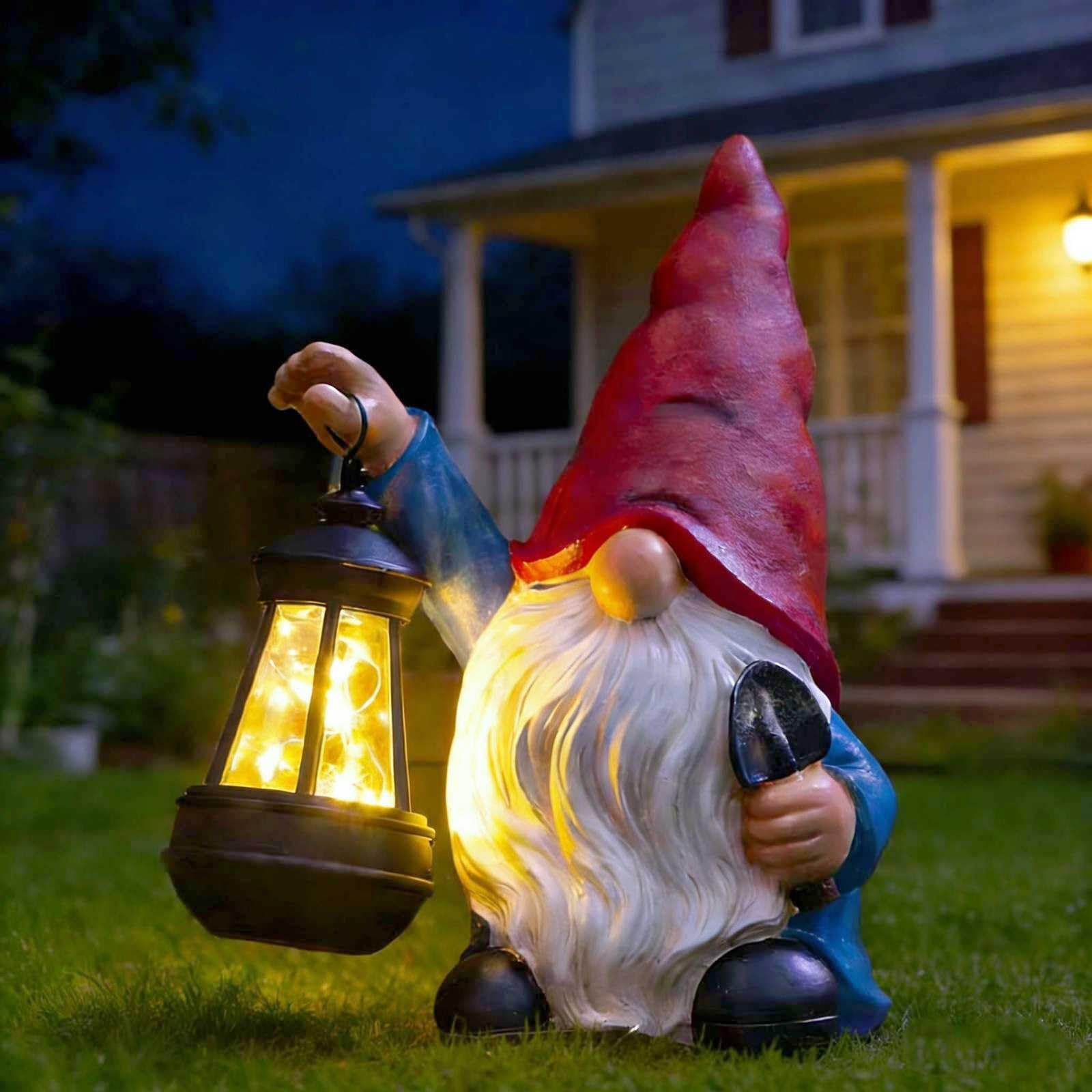 Solar Garden Gnome with LED Light