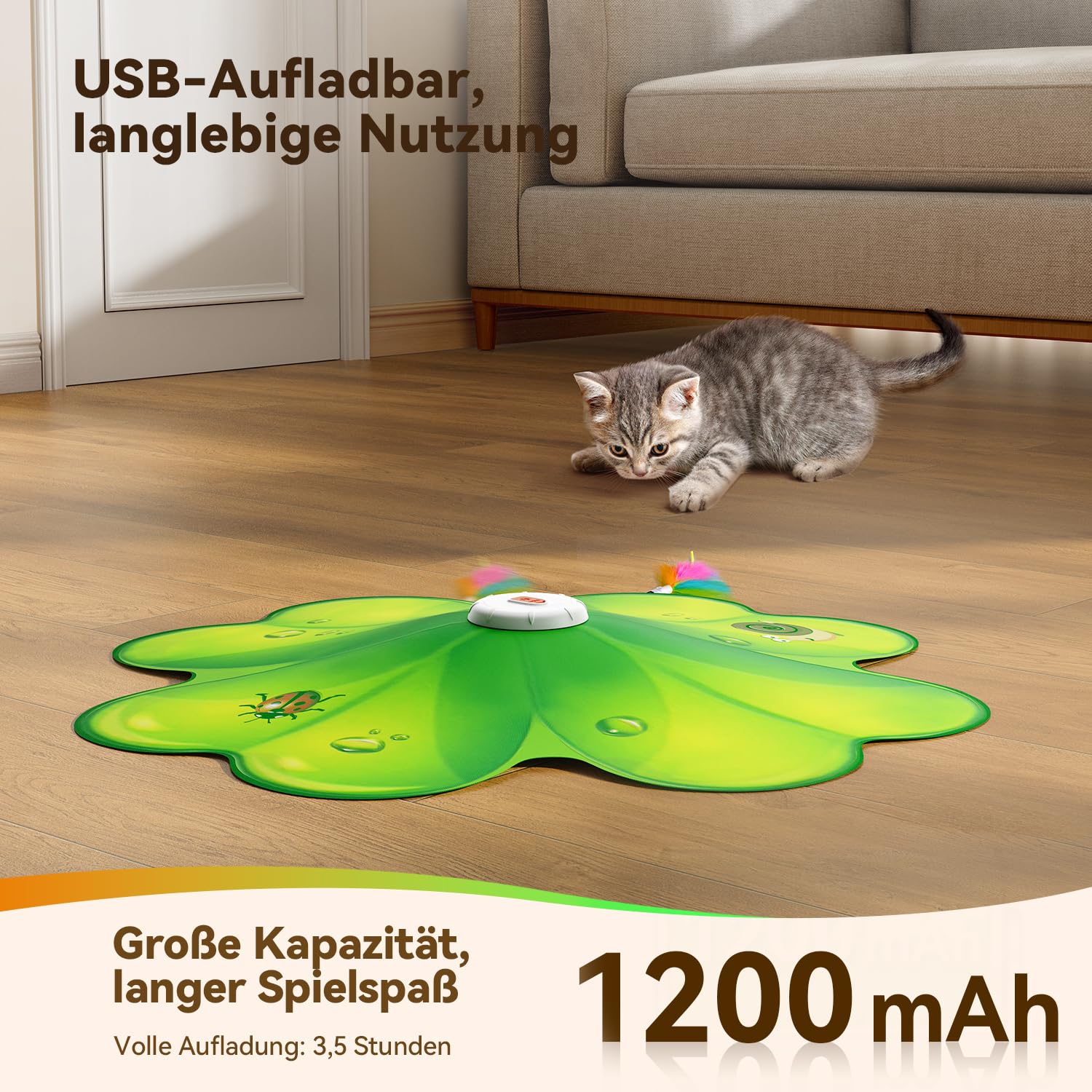 FEELNEEDY Katzenspielzeug, Spielzeug für Indoor, Versteckspielzeug für Kätzchen, Whack a Mole Motion, Elektronisches Katzen Spielzeug für Übungen