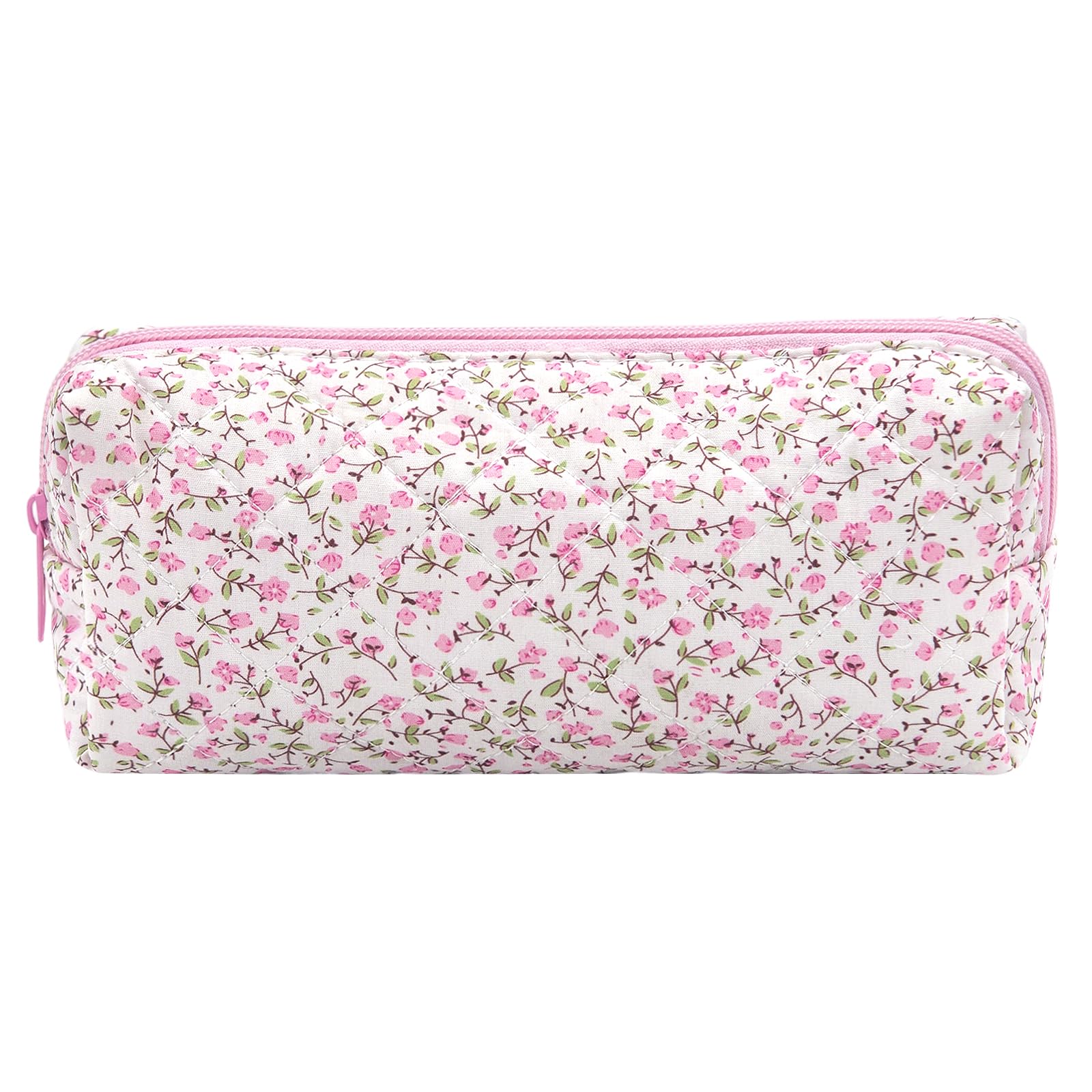 LJCZKA Floral Quilted Pencil Case for Girl Women for School College Travel โ image 1