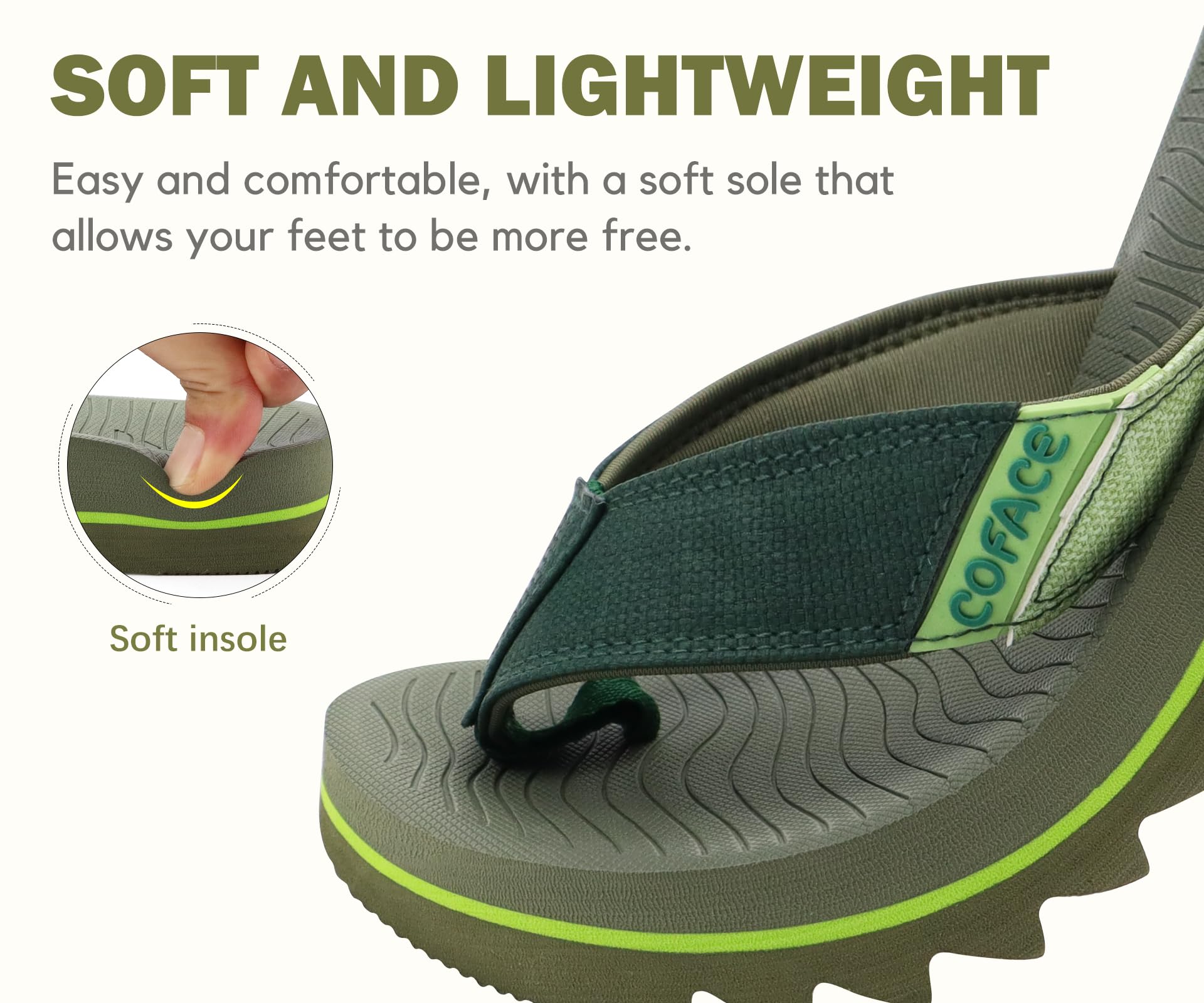 COFACE Tongs Homme Mode Confortable Sandales Soutien été Flip Flop Chaussures de Plage Piscine