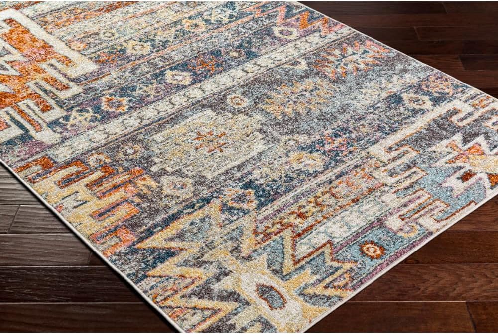 Livabliss Ashens Rustic Area Rug,5'3" x 7'3",Denim