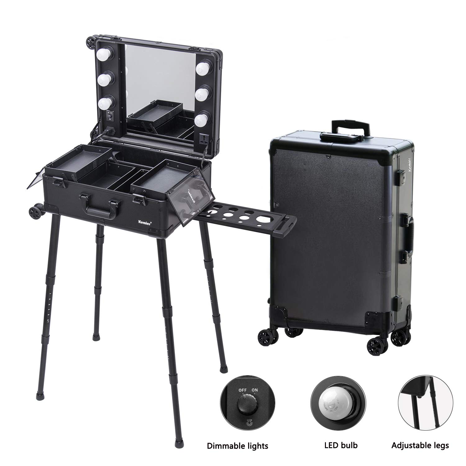 Buy Kemier Makeup Case,Professional Artist Studio Cosmetic Train Table
