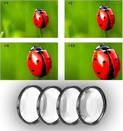 Kit de 4 filtros de cierre de 3.031in (+1, 2, 4, 10 dioptrías) para lentes Cine DS de 1.969in T1.5 de marco completo