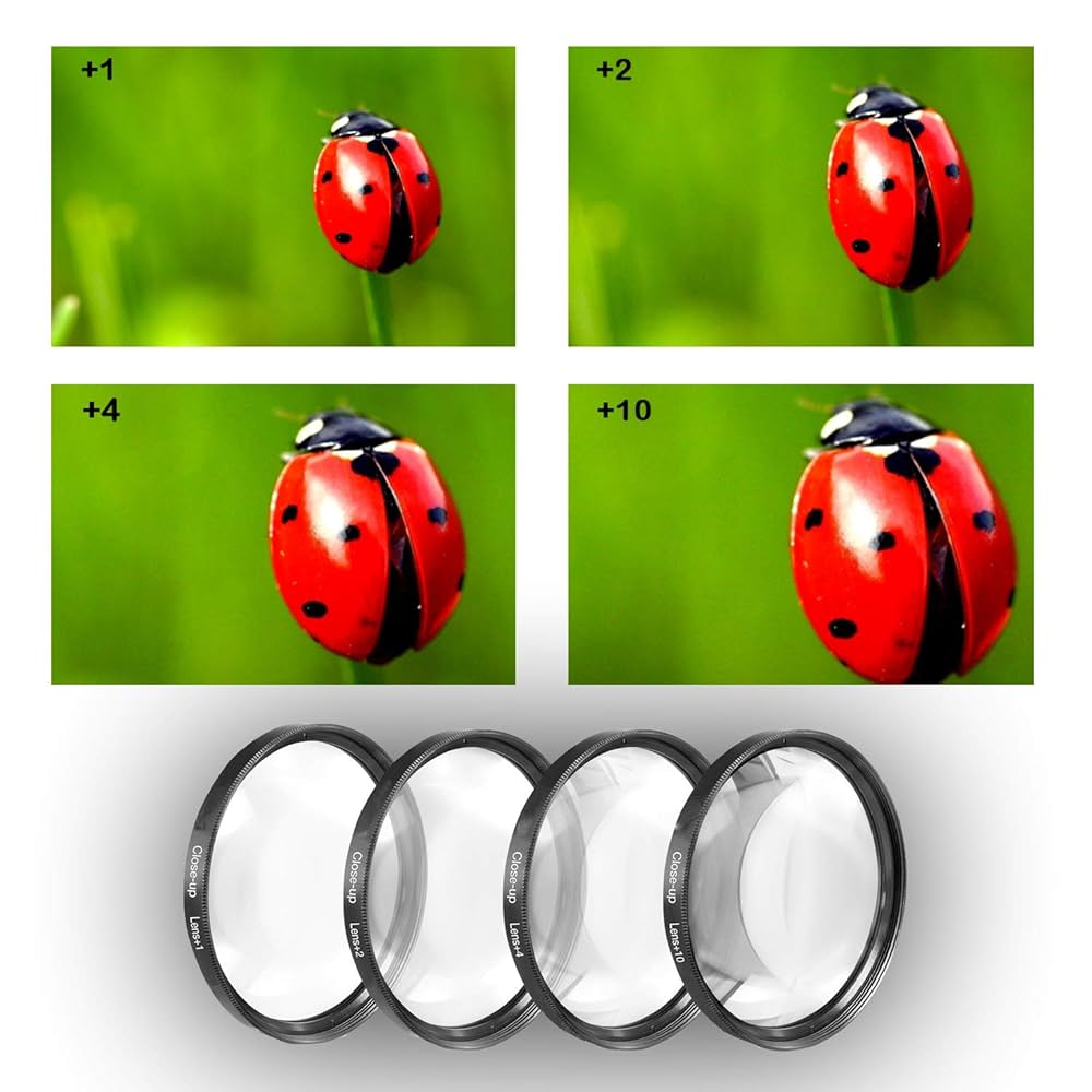 Amazon.com : 4 Piece 82mm Close-Up Filter Kit (+1, 2, 4, 10
