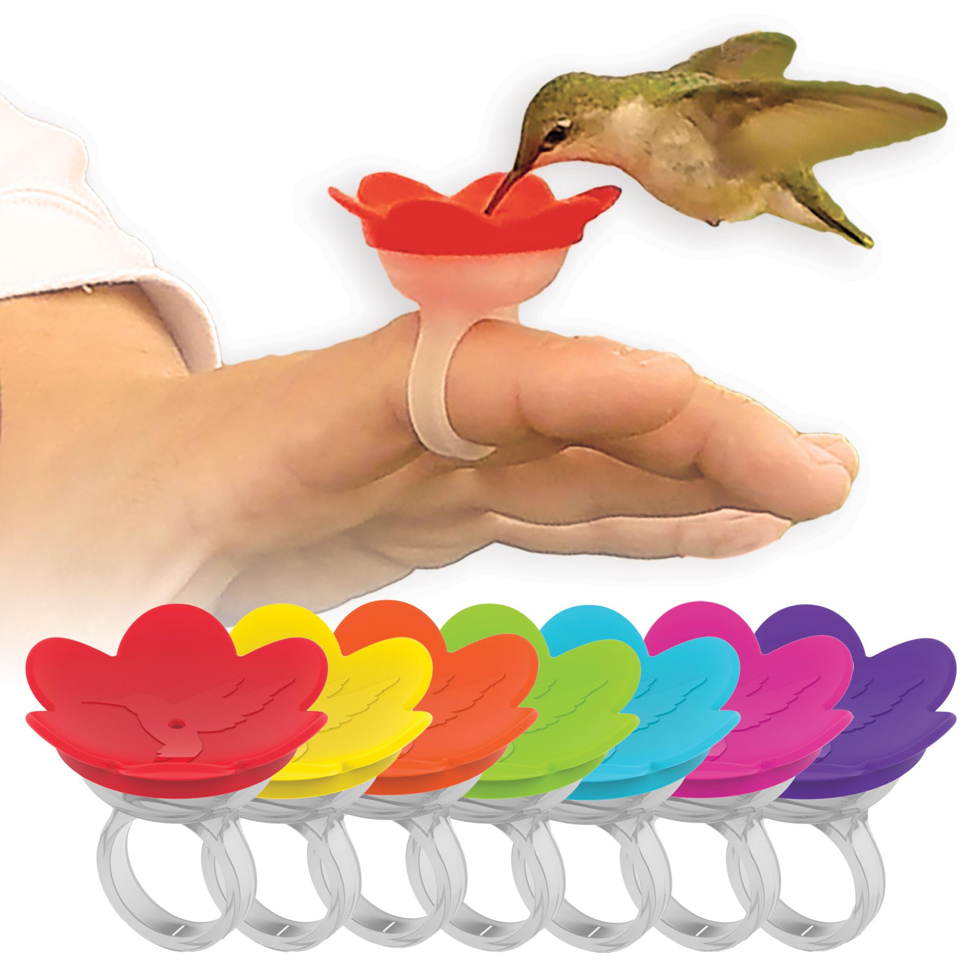 7-Pack - ZUMMR Hummingbird Ring Feeder (Master Collection) - Hand Feed Hummingbirds Right in Your Backyard. Get up Close and Personal with Nature.
