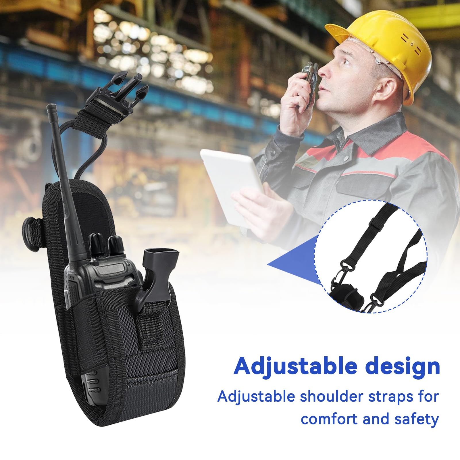 Agatige Custodia per Walkie Talkie, 2 Pezzi Protettiva Cover Porta Supporto per Radio Multifunzione per Radio Bidirezionale con Tracolla Regolabile per Telefono GPS Radio Bidirezionale