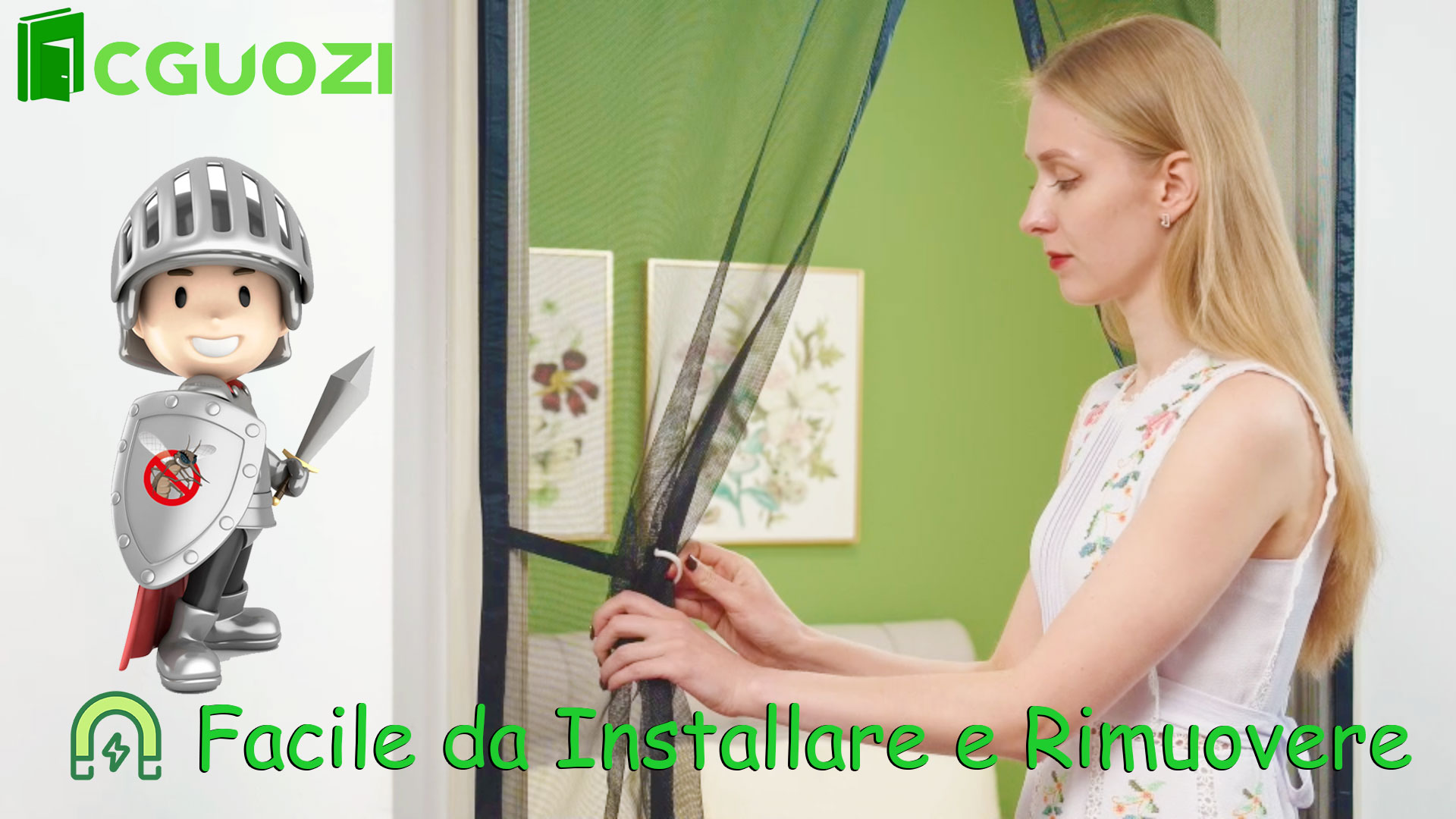 Zanzariera Magnetica Per Porte 155x245 Cm – Chiusura Automatica, Senza Fori, Bianca, Impedisce L'ingresso Di Insetti