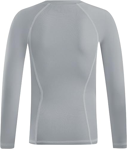 Miniatura 3 de Runhit Camiseta de compresión para niños, de manga larga, atlética, de secado rápido, capa base para fútbol, béisbol