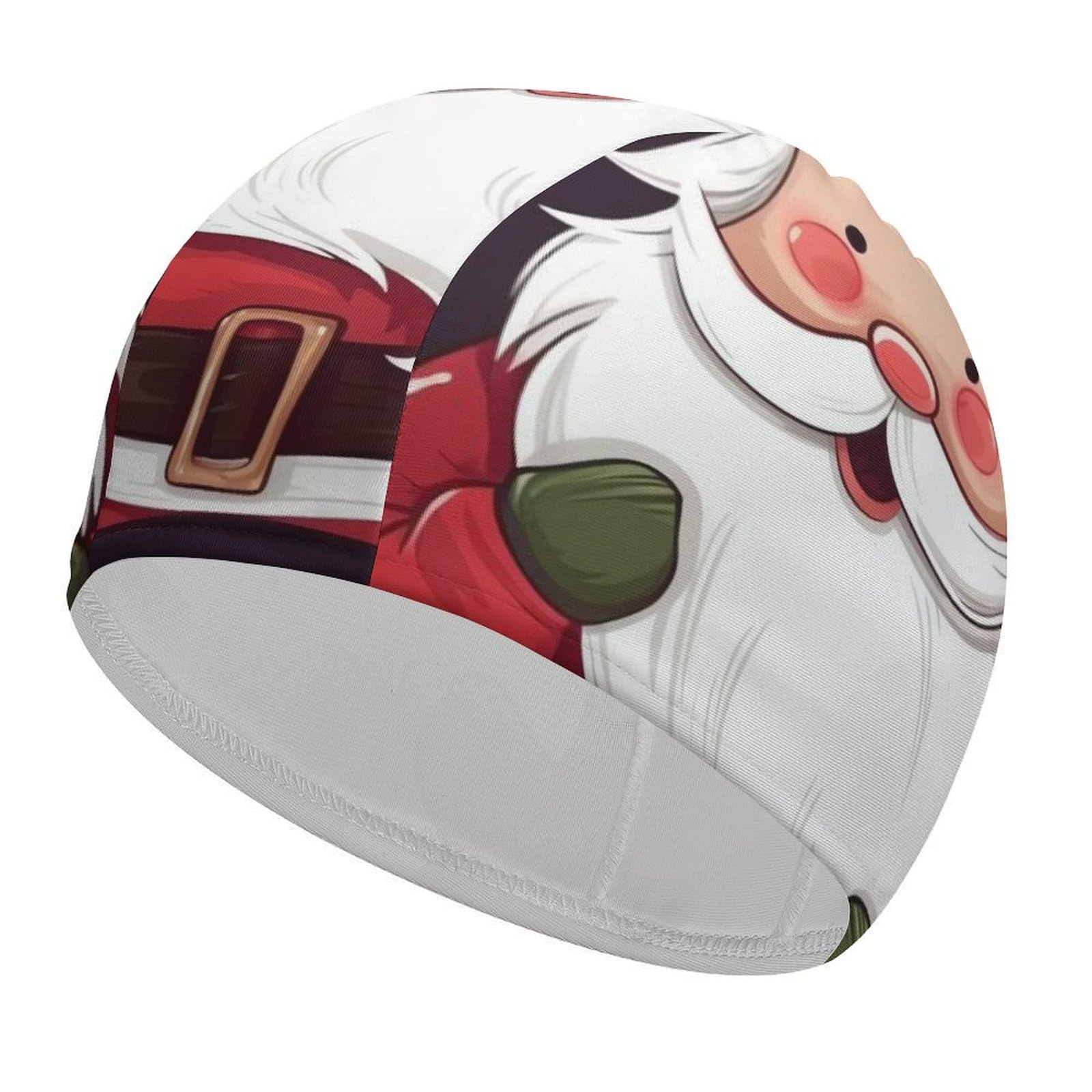 Badekappe Mit Weihnachtsmann-Motiv – Elastisch, Rutschfest, Für Lange Haare, Unisex Erwachsene