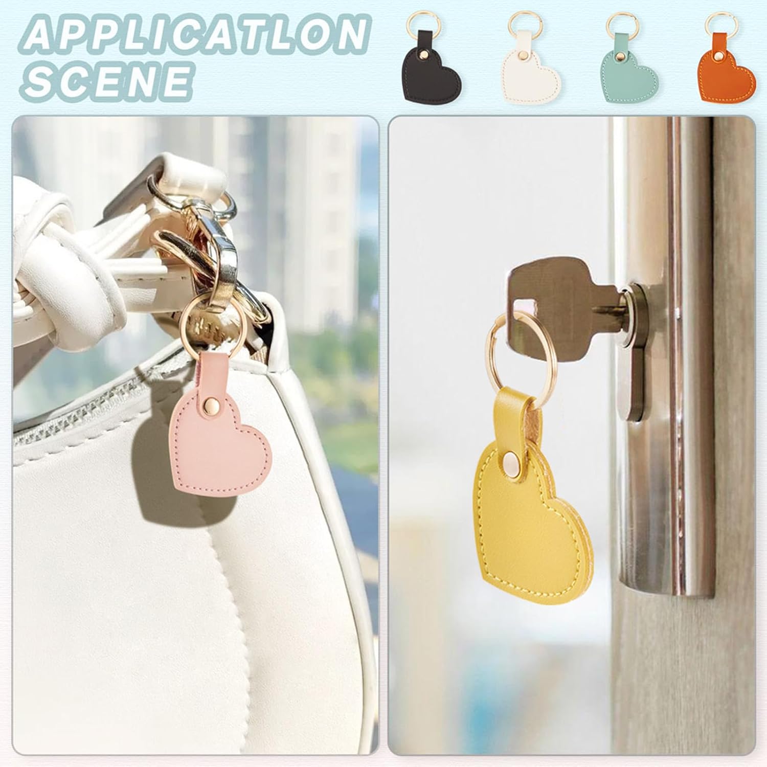 Beadthoven Leather Keychains Colorful Keychain Blanks Bulk with Key Rings for Purse Backpacks Car Keys Making - Image 2