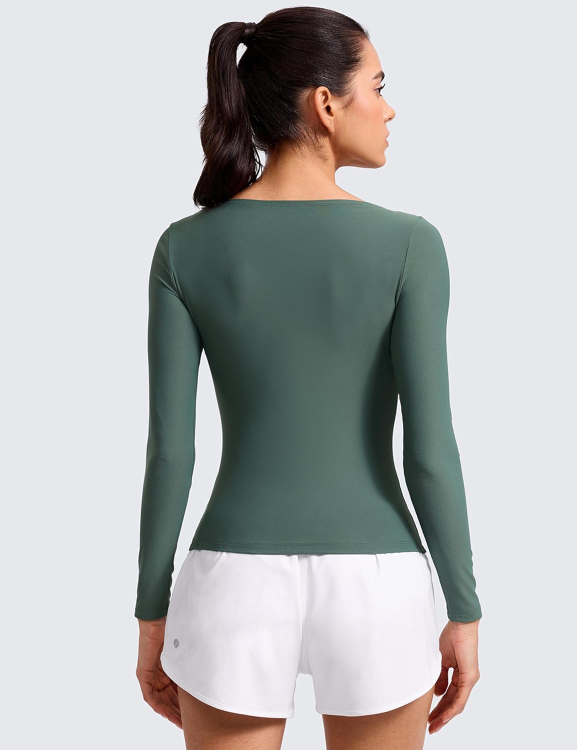 CRZ YOGA Cloudweight Boat Neck Shirts for Women - Workout Athletic Gym Casual Long Sleeve Tops Soft Lightweight T-Shirt