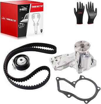 Engine Timing Belt Kit with Water Pump Compatible with FordFiesta,Fiesta, Escape Turbocharged, Fusion, Transit Connect [1596CC 97Cid L4 DOHC16 Valve 1.6L]