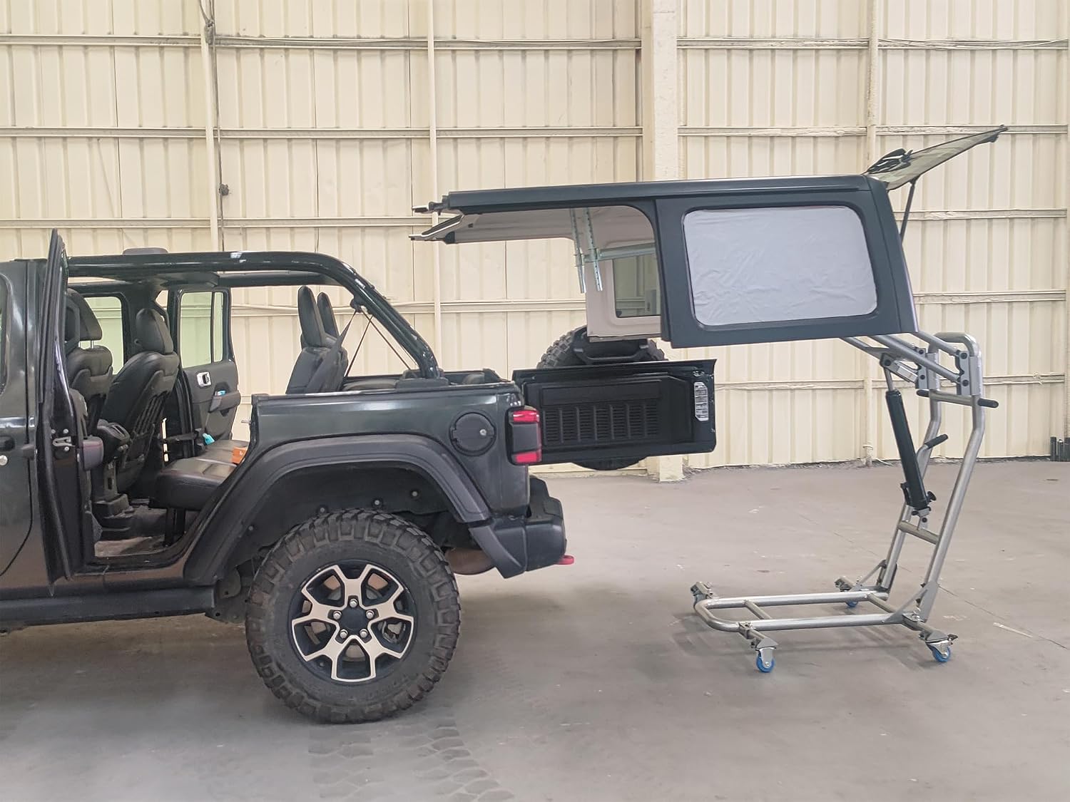 ADI Off Road Hard Top Removal Lift for Jeep Wrangler & Ford Bronco 4-Door, 1-Person Hydraulic System