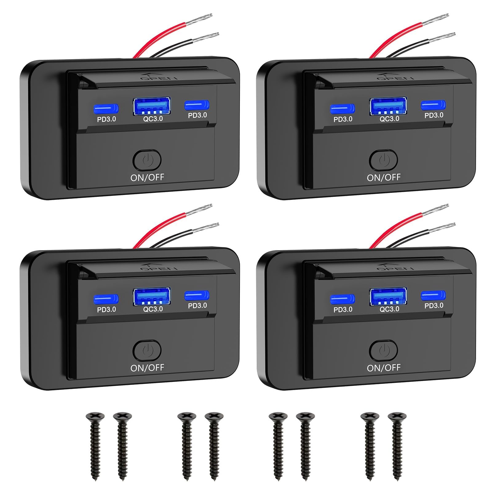 Rosso) Presa di ricarica doppia USB Presa di corrente impermeabile 4,8 A/5 V Indicatore LED per 12/24 V Auto Camper Barca ATV Moto Marine | Leroy Merlin