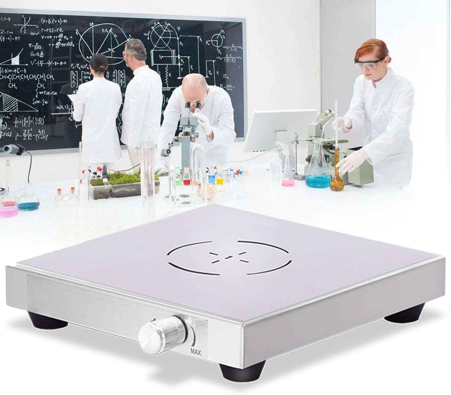 Lab Magnetic Stirrer, 1/2/4/6 Optional Multi-Position Magnetic Stirrer, Independent Control, 200-2000 RPM Speed Stirrer Machine, Stainless Steel Work Plate, for lab use
