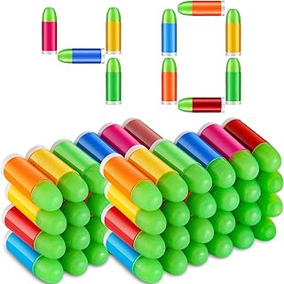 40 Pieces Toy Bullets Mixed Color Rubber Bullets Glow in The Dark Rubber Bullets Compatible with M1911 Toy, C96 Toy and 45 ACP Toy