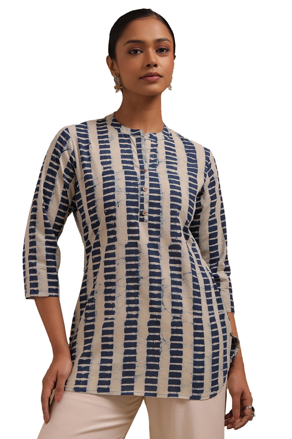 Womens Cotton Geometric Print Tunic