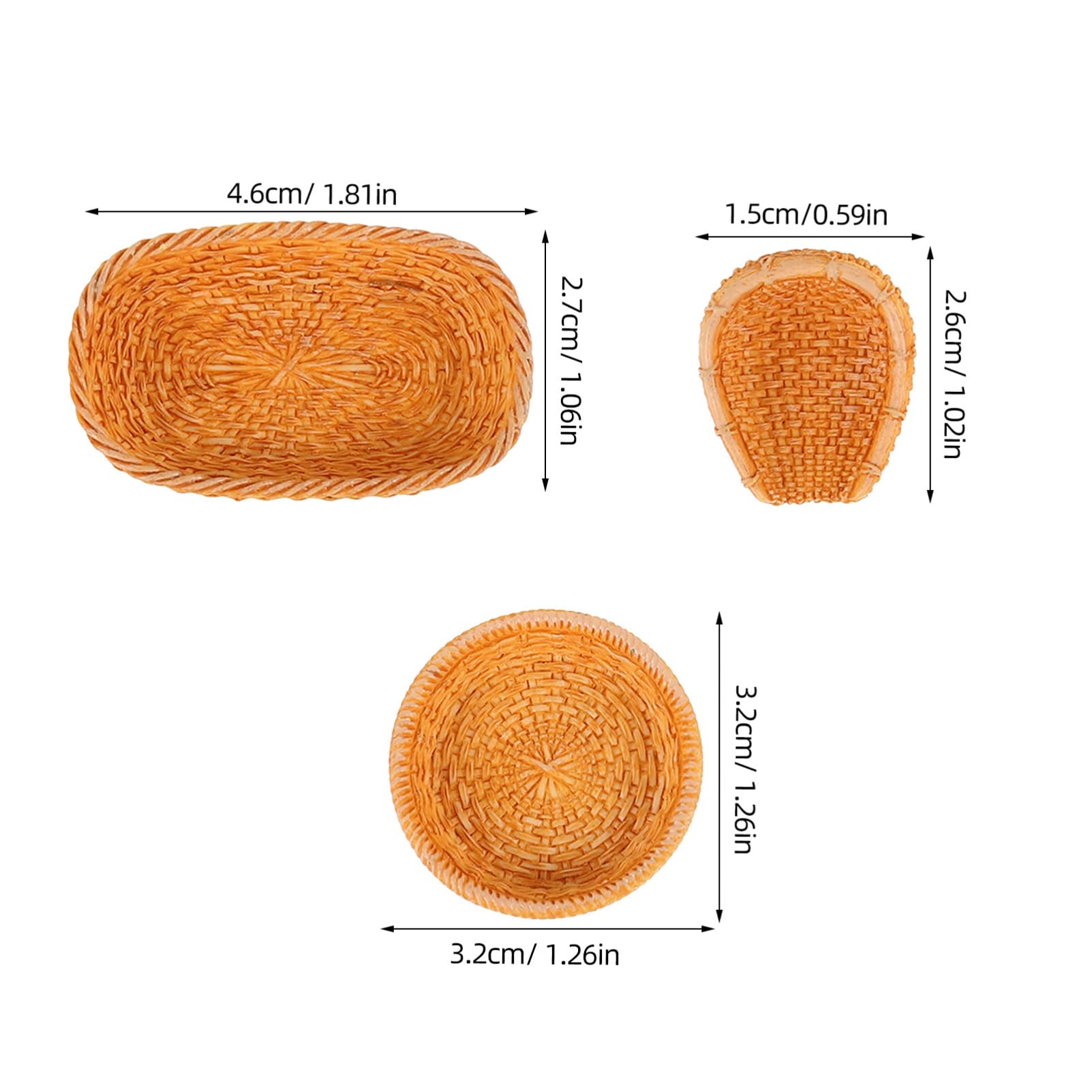 UPKOCH 1/12 Scale Miniature Rattan Basket Set including Lid Woven Dollhouse Accessories for Miniature Kitchen and Picnic Decoration 9 Pieces for Dollhouse Scenes - Image 2
