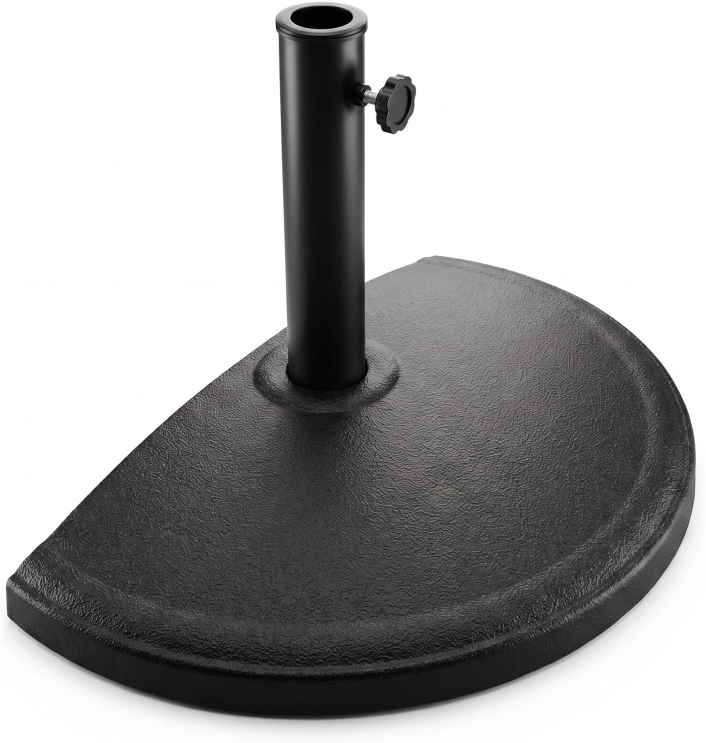 T&Jero 33 lb Half Round Heavy Duty Patio Market Umbrella Base Stand Weight for Outdoor, Black Matte