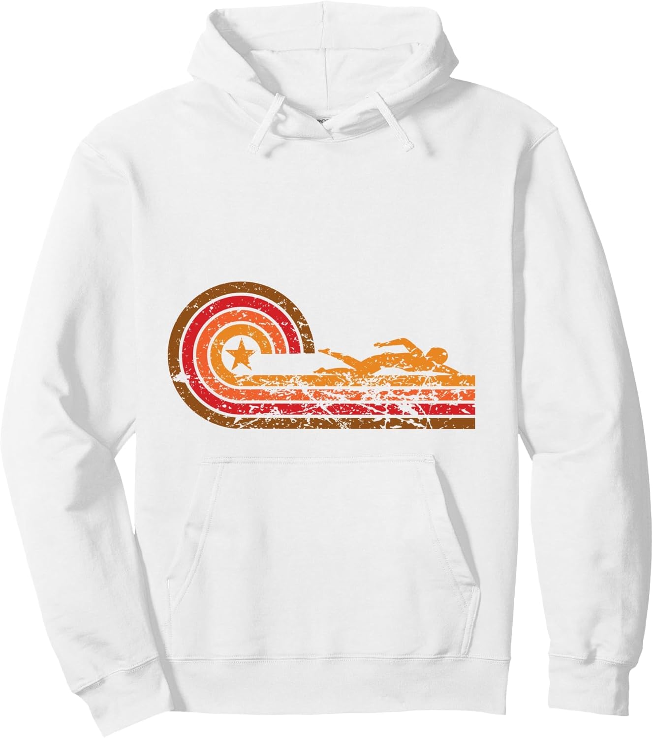 Retro Style Swimmer Vintage Swimming Hoodie Pullover Hoodie