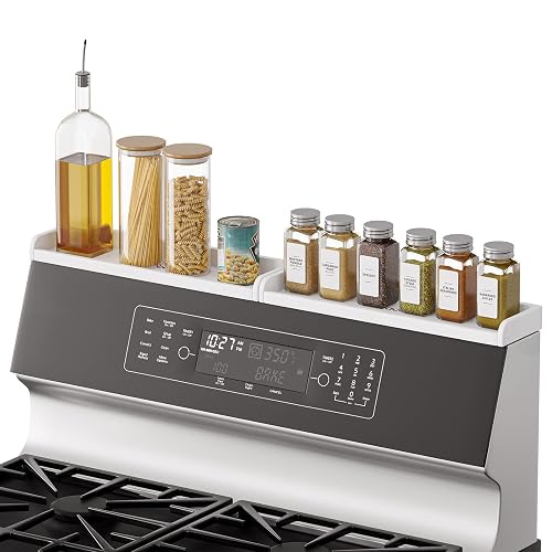SpaceAid 30" Wide Kitchen Shelf Organizer for Stove, Magnetic Bamboo