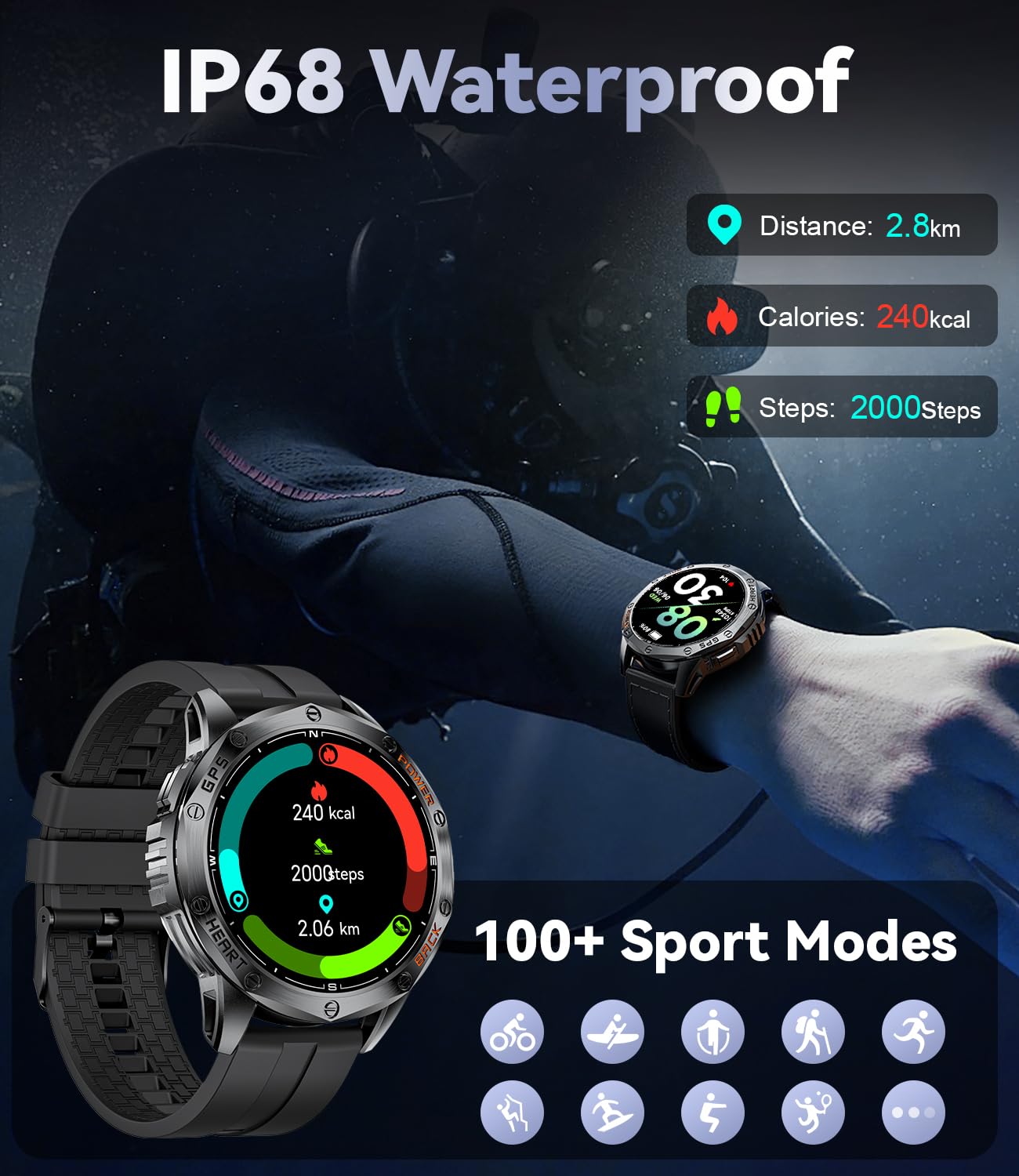 DREMAC 2024 Montre Connectée Homme avec Appel Bluetooth pour Android DREMAC 2024 Montre Connectée Homme avec Appel Bluetooth pour Android