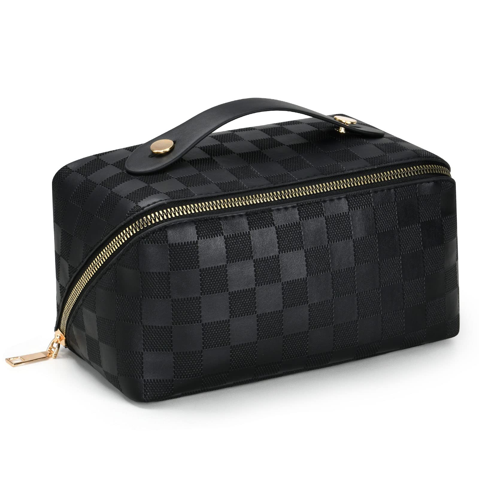 Aucuu Borsa Cosmetica da Viaggio, Beauty Case da Viaggio Donna, Borsa da Viaggio per Cosmetici, Borsa Cosmetica da Donna in Morbida Pelle PU, Borse da Toilette Impermeabile Portatile