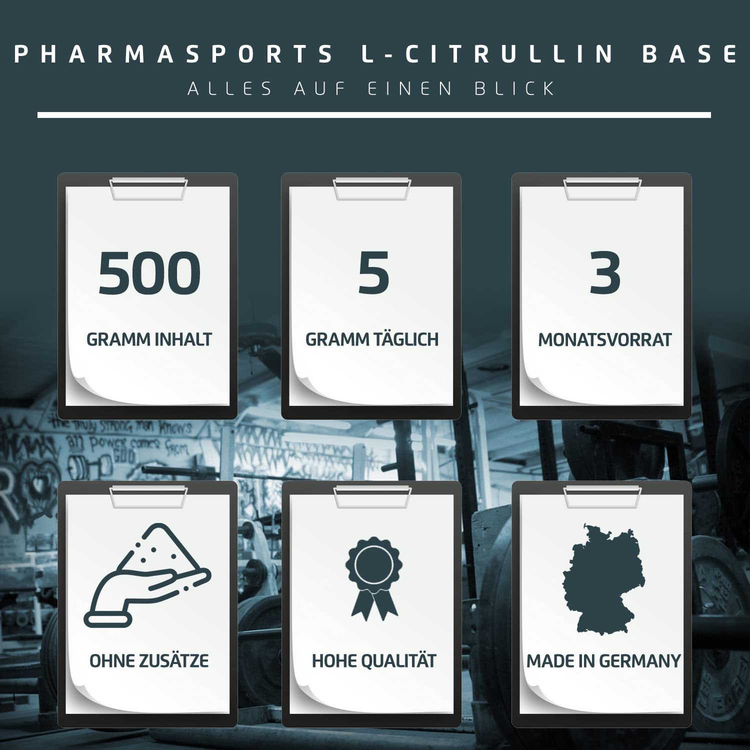 500g reines Citrullin Base 100% Pure Vegan Pulver Vitalstoff - Fitness Booster - steigert u verlängert Arginin Wirkung+Durchblutung