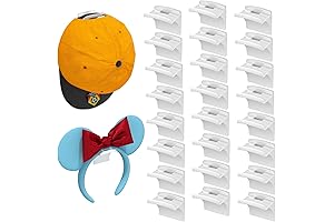 Adhesive Hat Rack for Hats With 24 Hooks