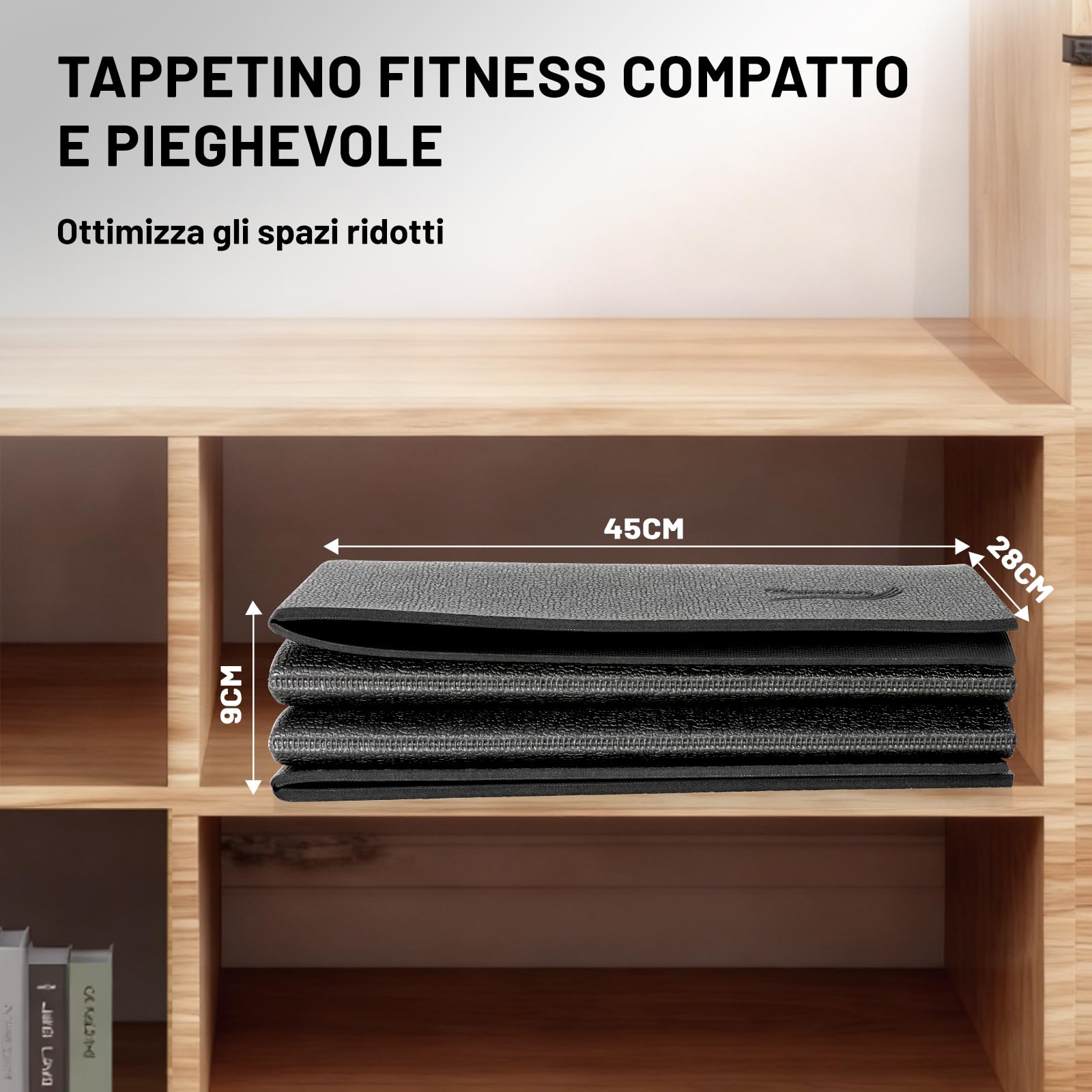 120x80cm/200x90cm Tappetino Pieghevole Antiscivolo, Tappetino di Esercizio Mat in PVC Spessore 6mm per Yoga Pilates Allenamento Fitness a Casa Palestra Domestica