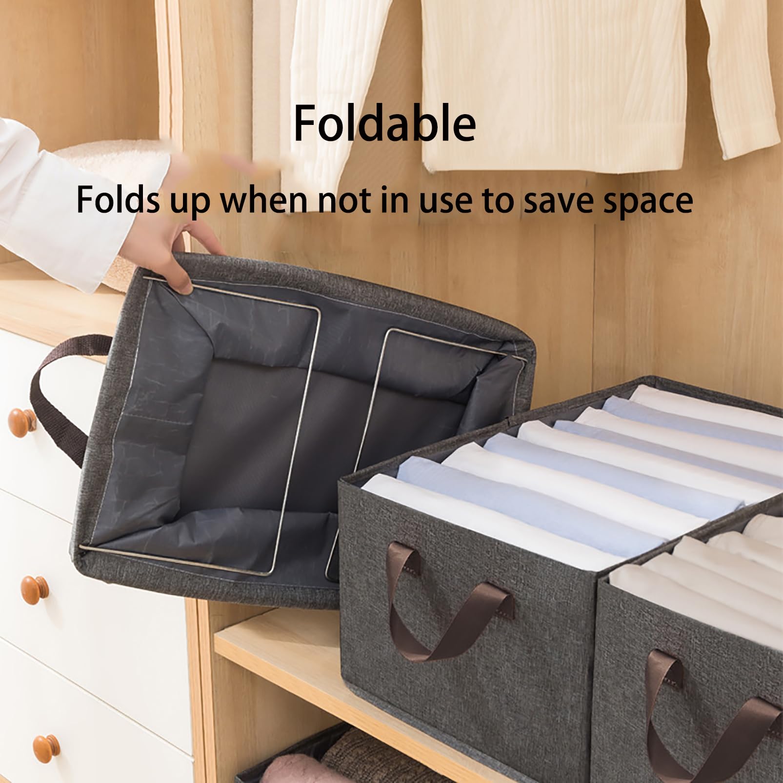 Cajón Organizador Plegable, Caja de Almacenamiento de Tela, Contenedores de Tela de Cubo, Cestas para Camisetas, Bragas, Ropa Interior, Ropa de Bebé para Guardería