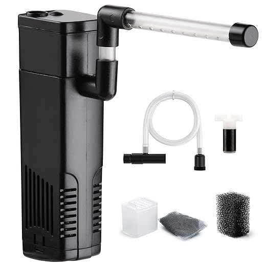NICREW Indoor Aquarium Filter up to 20L, Pumps and Filters for Freshwater or Saltwater Aquarium