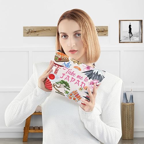 Miniatura 4 de WZMPA Bolsa de cosméticos de viaje de Japón Regalo de recuerdo de Japón Llévame a Japón Bolsa de cremallera Bolsa de regalo de cultura japonesa,