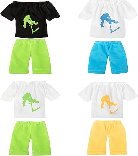 Miniatura 3 de Mini conjunto de ropa para dedos con pantalones de dedo, camiseta, patineta, herramientas de accesorios de atuendo para niños, juego de juguete,