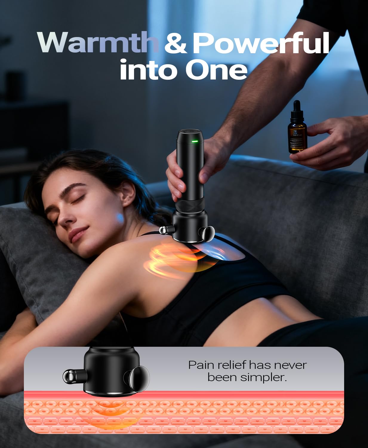 HYAKO R1 Therapie Massagepistole 5 Stufen bis zu 7000U /Min & Ultra Leise | Vibration Schmerzstopp Muskel & Faszien Perfekt für den Triggerpunkt für Entspannung & Regeneration, Geschenk für Ihn & Sie