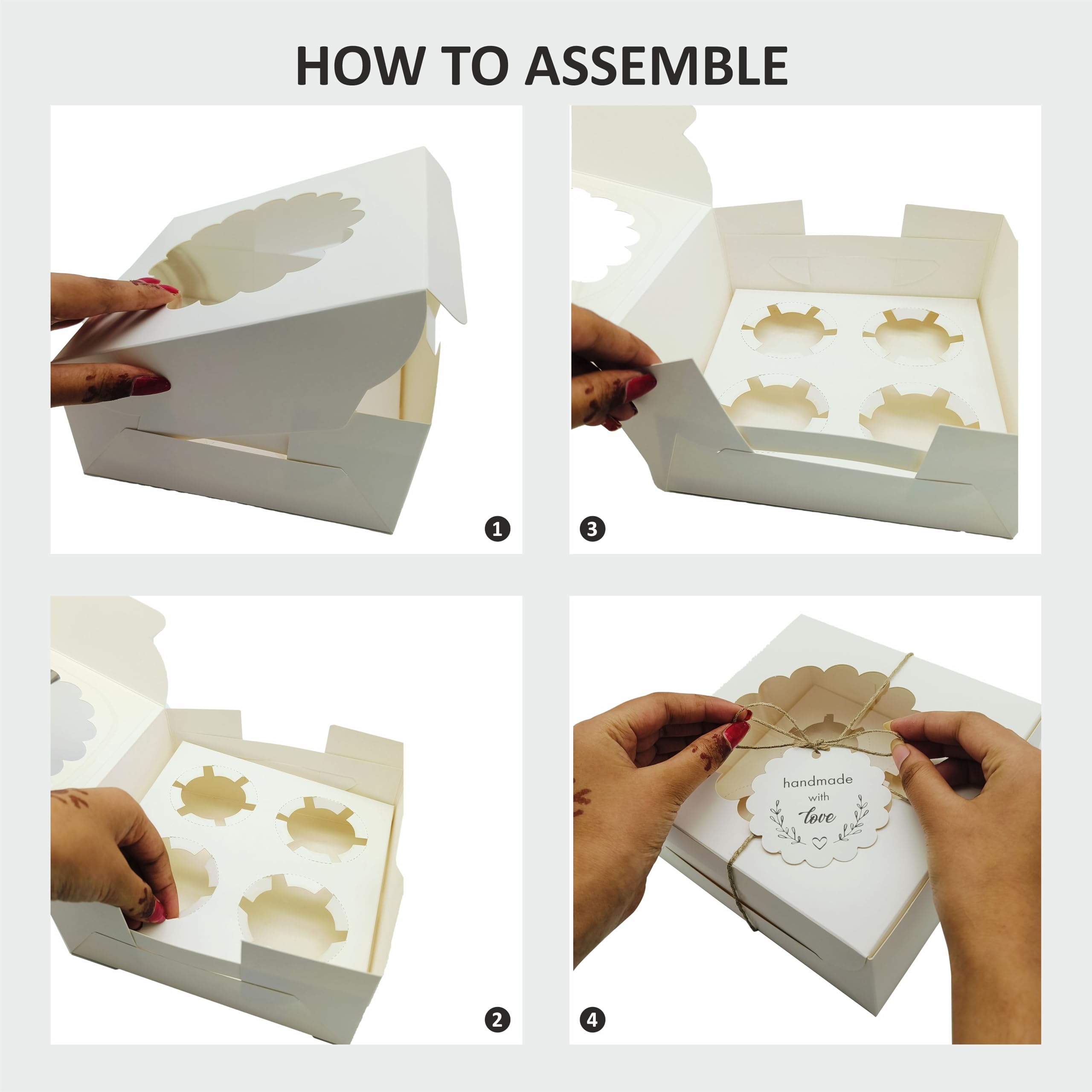 Cupcake Boxes with Inserts - Pack of 10 -9 Cupcake Boxes with Inserts - Pack of 10 -9