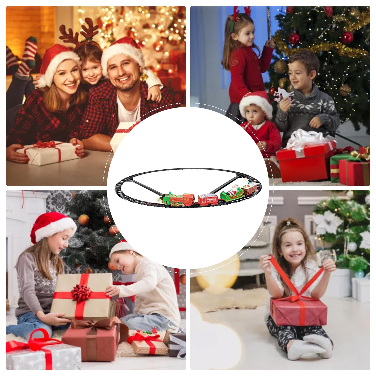 Pequeño Set de Tren de Navidad Decoración con Sonido y Luces