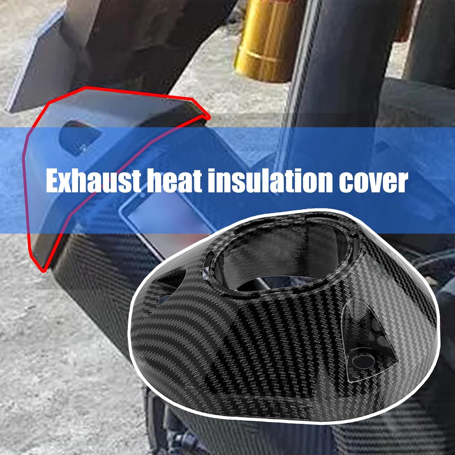 Carbon Fiber Texture Exhaust Guard Covers Heatproof Tailpipe Protectors for CLICK160 Motorcycle Parts Anti Exhaust Pipe Protectors